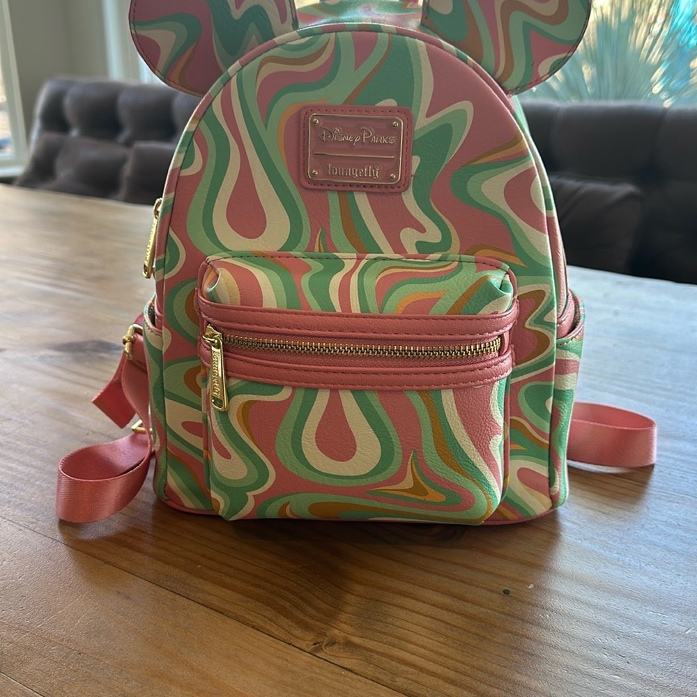 Loungefly Pink and Green Mini Backpack Limited Edition